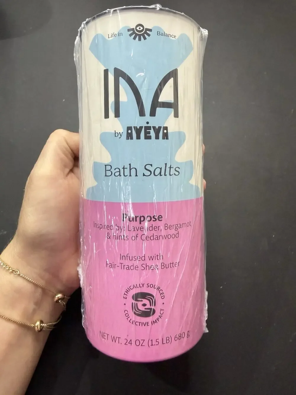 NA by Ayéya Bath Salts 24oz Lavender Bergamot Cedarwood Shea Butter